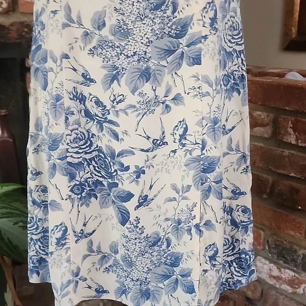 Reformation Pompadour Blue White Floral Mini Dress Cottagecore French Girl - Picture 4 of 11